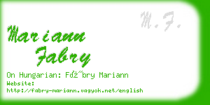 mariann fabry business card
